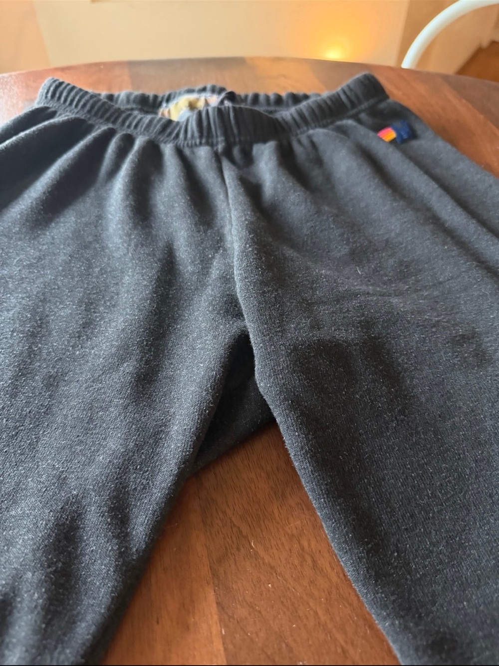 Aviator Nation Black Sweatpants with Rainbow Stripes - Picture 2 of 3